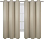 LEMOMO Beige Blackout Curtains 34 x 63 Inch Length/Set of 2 Curtain - Image 2