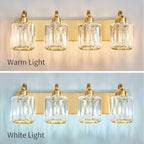 Crystal Vanity Lights, Modern 4-Light Bathroom Lights Over Mirror, Bathroom - Image 7