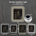 Lighted Mirror, 30x36 Inch Gradient Front and Backlit LED Mirror, 3 Colors - Image 4