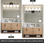 FonmYim Black Bathroom Light Fixtures, 5-Light Modern Vanity Light Over Mirror - Image 5