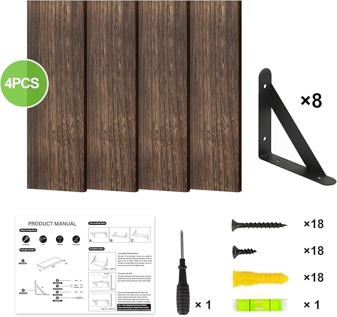 Fixwal Floating Shelves for Wall, Wood Wall Mounted Shelves for Bedroom - Image 5