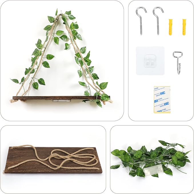 JOPSTDI Floating Shelves for Wall, Plant Wall Decor, Hanging Shelf, Cottage - Image 5