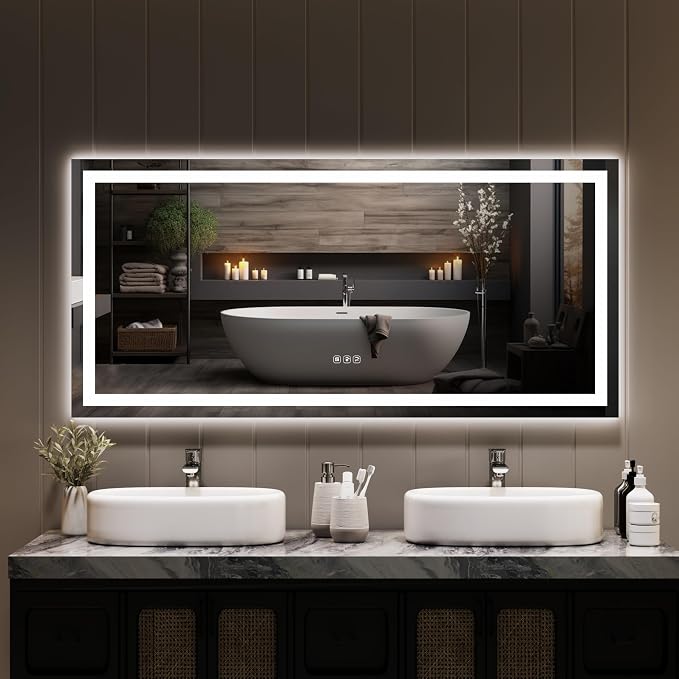 GarveeHome 60x30 LED Bathroom Mirror - Image 6