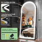 FENNIO Full Length Mirror with Lights, Free Standing Lighted Floor Mirror - Image 4