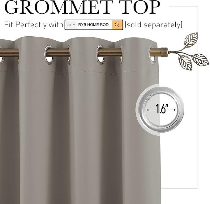 RYB HOME Extra Wide Curtains for Divider for Room Separation Soundproof - Image 2