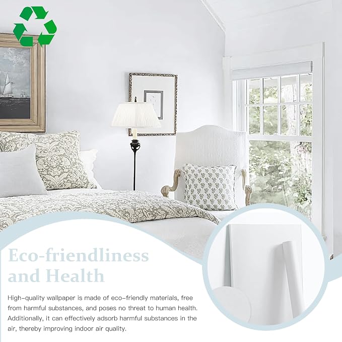 Dimoon 394''x23.6'' Peel and Stick Wallpaper White Contact Paper - Image 8