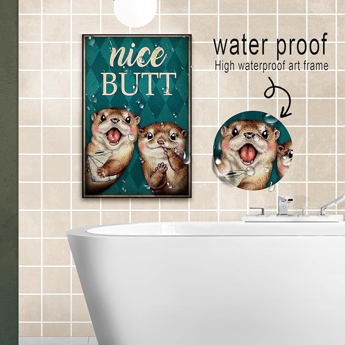 DIHSIEG Inspirational Canvas Wall Art funny bathroom wall art Print Poster - Image 3