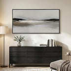 Large Framed Abstract Wall Art for Living Room, Horizontal Black and White - Image 3