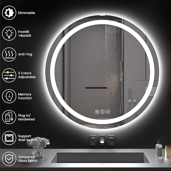 42" x 42" LED Bathroom Mirror - Image 8