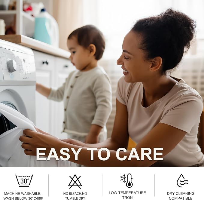 NICETOWN Bedroom 100% Blackout Curtains, 2 Panels, 42 by 72, Snow White - Image 7