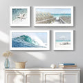 Framed Coastal Wall Art for Living Room, 4 Piece Beach Surf Ocean Artwork for by Cuspin