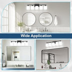 Black Bathroom Lighting Fixtures Over Mirror, 5-Light Anti-Rust Vanity Light - Image 6