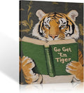 ALMLZL Funny Tiger Reading Book Wall Art Motivational Animal Reading Canvas by ALMLZL