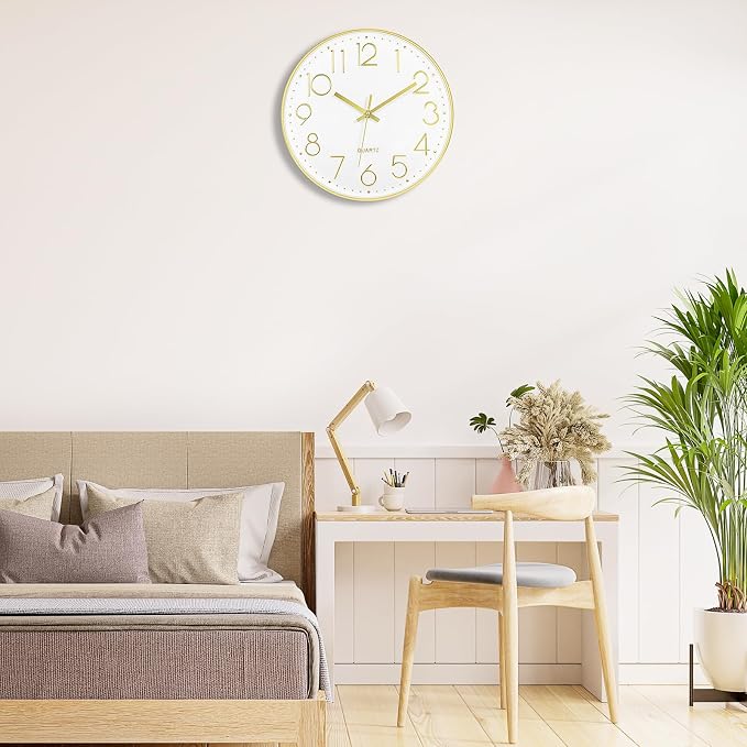 Foxtop 14 Inch Large Wall Clock Silent Non-Ticking Battery Operated Round - Image 5