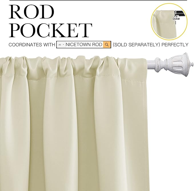 NICETOWN Blackout Curtains for Bedroom, Home Decorations Thermal Insulated - Image 3