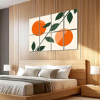 8 Pack Art Acoustic Panels Sound Absorbing Boho Botanical Leaf Orange Green - Image 5