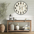 EMAX HOME Farmhouse White 30 Inch Wooden Large Wall Clock, Silent Non-Ticking - Image 3