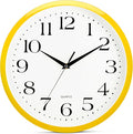 Bernhard Products Yellow Wall Clock 12 inch Silent Non Ticking Battery Operated by BernhardProducts