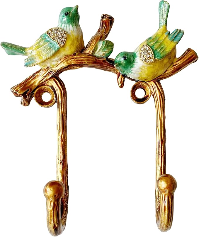 Vintage Bird Shaped Decorative Wall Hook Rack Hanger by Pewery