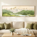 Large Framed Green Landscape Wall Art by Cuspin
