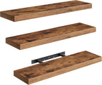 RALGEND Floating Shelves for Wall, 1.5" Thick Wall Shelf Set of 3 by RALGEND