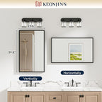 Keonjinn 40 x 24 Inch Black Bathroom Mirrors - Image 5