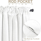 100% Blackout Shield White Linen Blackout Curtains - Image 4