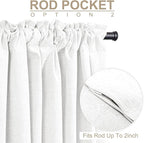 100% Blackout Shield White Linen Blackout Curtains - Image 4