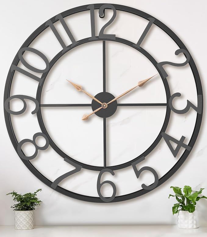 36 Inch Extra Oversized Large Giant Modern Decorative Wall Clock, Vintage by Pytha+Sight