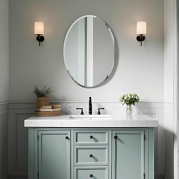Oval Mirror Frameless Bathroom Mirror - Image 2