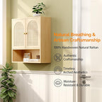 VINGLI Rattan Bathroom Wall Cabinet, Boho Medicine Cabinet - Image 8