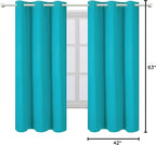 LEMOMO Teal/Turquoise Blackout Curtains/42 x 63 Inch Length Kids Curtains/Set - Image 10