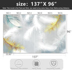 -Gold Modern Feather Fabric Wallpaper Living Room Bedroom Bathroom Large Wall - Image 4