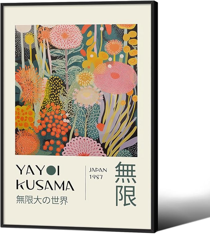 Abstract Yayoi Kusama Posters Japanese Wall Art Vintage Tokyo Aesthetic Prints by Unknown