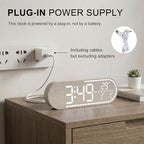 Faux Linen LED Digital Wall Clock Large Display, Plug-in Digital Clock - Image 6