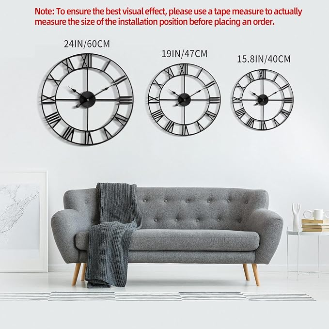 LEIKE 16" Large Wall Clocks Battery Operated, Round Modern Silent Non-Ticking - Image 2