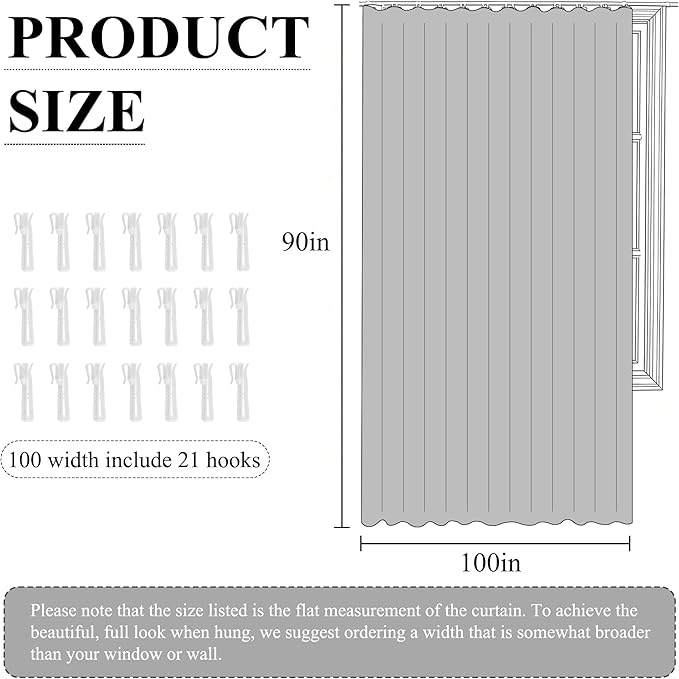 RYB HOME 100% Blackout Room Divider Curtain, Thermal Insulated & Privacy Assurd - Image 7