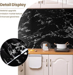 practicalWs Glossy Marble Wall Paper Granite Black/Grey Kitchen Countertop - Image 3