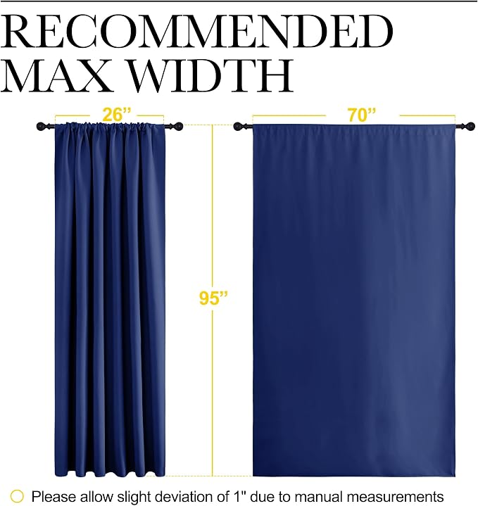 NICETOWN 2 Panels Blackout Curtains, Rod Pocket Thermal Insulated Drapess - Image 6