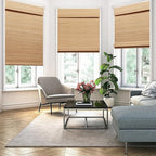 SEEYE Cordless Bamboo Roman Shades, Roll Up Blind Privacy Shade - Image 7