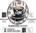 Large Kitchen Clock Decor, Decorative Coffee Wall Clocks Battery Operated - Image 5