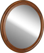 CULER Round Wall Mirrors 30 Inch, Wood Rustic Decorative Transitional Mirror - Image 4
