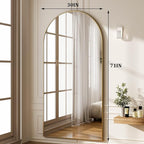 HARRITPURE 71"x30" Arched Full Length Mirror Free Standing Leaning Hanging - Image 5