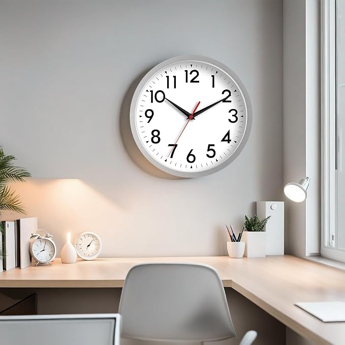 DAXSMY 12 Inch Wall Clock Battery Operated Silent Non Ticking Analog Modern - Image 6