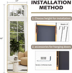 Full Length Door Mirror 14x48, Metal Frame - Image 7