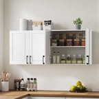 ChooChoo Laundry Room Cabinets, 4 Doors Wall Mounted Storage Cabinet, Kitchen - Image 6