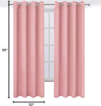LEMOMO Pink Thermal Blackout Curtains/52 x 95 Inch/Set of 2 Panels Room - Image 10