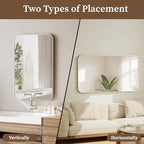BEAUTYPEAK Silver Wall Mounted Bathroom Mirror, Aluminum Alloy Frame Bathroom - Image 4