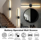 Battery Operated Wall Sconces Set of 2, Dimmable 6000mAh Rechargeable Wall - Image 2