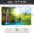-Green Lake Waterfall Scenery Fabric Wallpaper Living Room Woodland Forest - Image 4